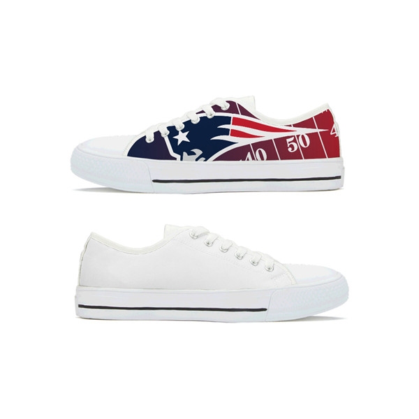 Women's New England Patriots Low Top Canvas Sneakers 006